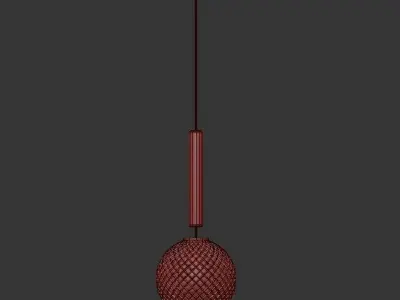 ILAZA pendant light with glass globe hanging from it 3D model