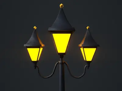 Victorian Street Lamp Low-poly 3D model