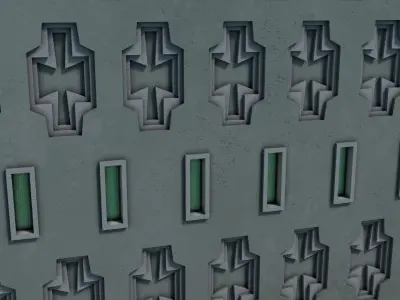 Reichsbahn Berlin Castle Concrete 2 Low-poly 3D model