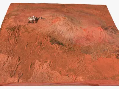  Scientific Rover on Martian Volcanic Slope 