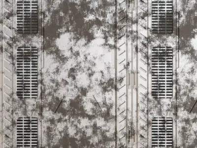 Rusted White Metal Plate Transparent PBR Seamless Texture