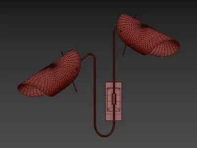 Tulle 2 Wall Lamp in Bronze by Blueprint Lighting 3D model