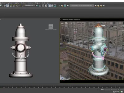 Hardcore Fire Hydrant Low-poly 3D model