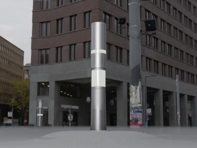 Low-Poly Basic Light Column 8 - Street Light Set-9 Low-poly 3D model