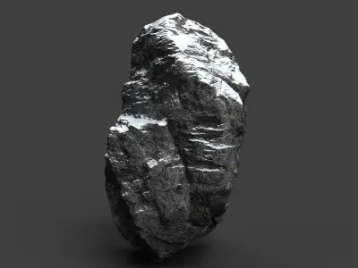 Snowy Rock 4-7 Low-poly 3D model