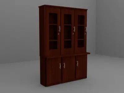 Cabinet bookcase with doors and drawers 3D model