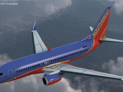  Southwest Airlines Boeing 737-700 with Interior Rigged for Cinema 4D 