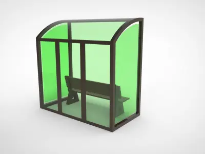 Street haltes  Low-poly 3D model