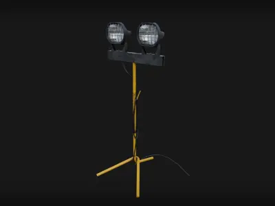 construction site spotlight or lamp Low-poly 3D model
