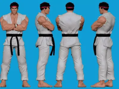 Street Fighter Ryu Statue 3D print model
