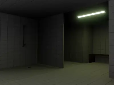 gym shower Low-poly 3D model