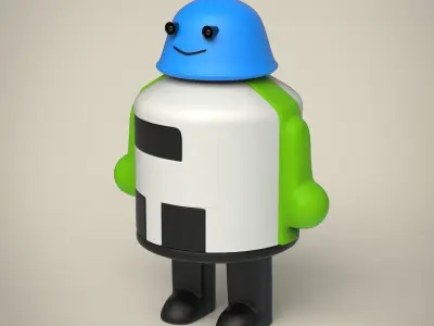 Robot with helmet 3D model