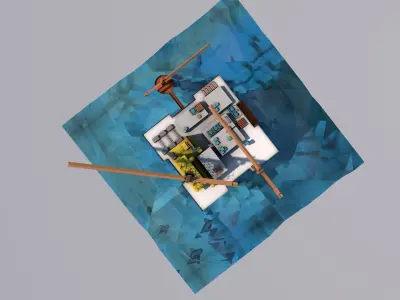 Lowpoly Style Oilrig Model  3D model