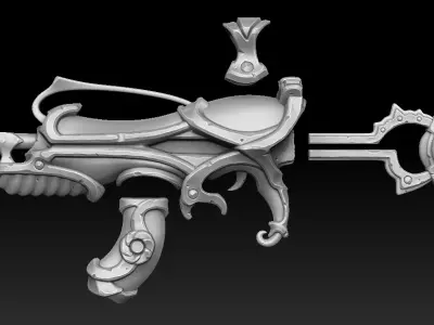 Sci-fi crystal assault rifle 3d print 3D print model