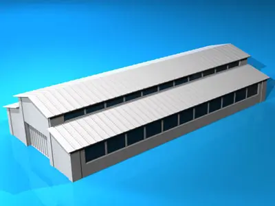 Stable airplane hangar 3D model