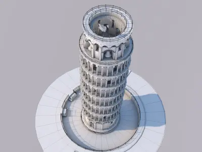 Highly Detailed Low Poly Leaning Tower of Pisa  Low-poly 3D model