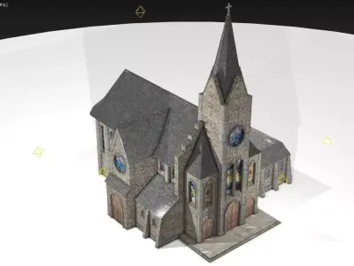 Medieval Church Low-poly 3D model