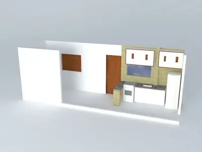 Bikinis building with two windows Free 3D model