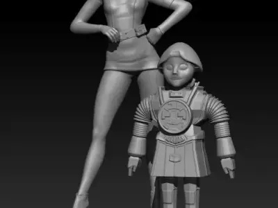 Wilma and Twiki from Buck Rogers in the 25th Century 3D print model