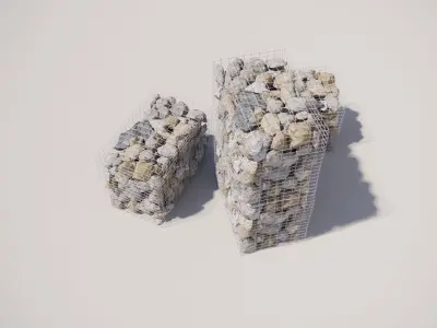 GABION STONE WALL 3D model