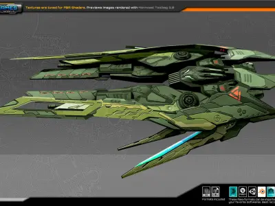 SF Alien Fighter A3 Low-poly 3D model