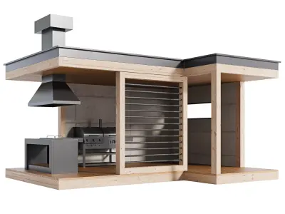 Modern Outdoor Kitchen 26 3D model