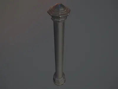 Barrier Bollard pack 3 Black v1 Low-poly 3D model