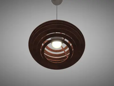 Wood Pendant Lamp 3D model