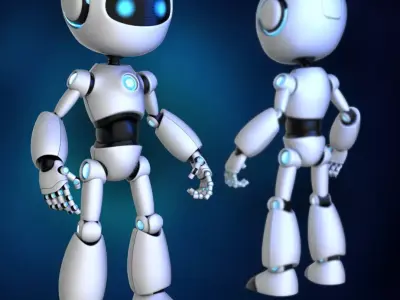Robot Rigged 3D model Low-poly 3D model