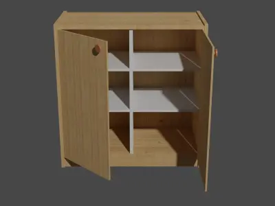 Clothing cabinet with double doors 3D model
