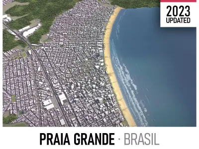 Praia Grande - 3D City Low-poly 3D model