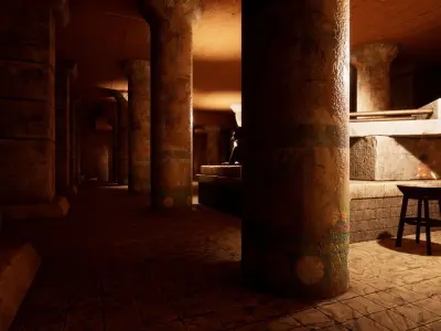 Modular Egypt Tomb Low-poly 3D model