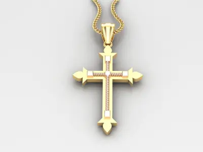 Cross Light Gold 4CP074 3DM STL 3D print model