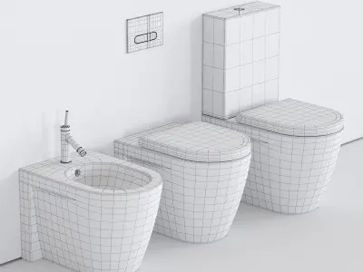 Duravit Starck 2 WC Low-poly 3D model