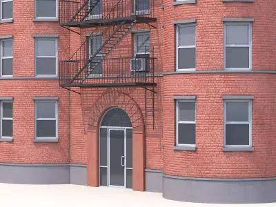 Apartment Building 8 PBR Low-poly 3D model