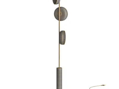 Glacier Crackle Glass Floor Lamp 3D model