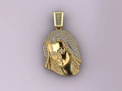 Virgin Mary With Stone - 3D - STL - Ready Machine 3D print model
