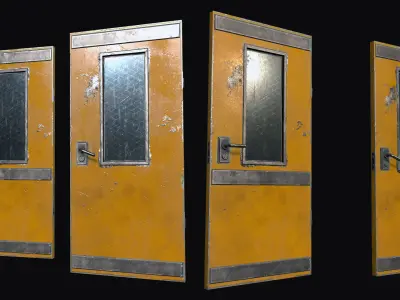 Industrial Doors 01 PBR Low-poly 3D model