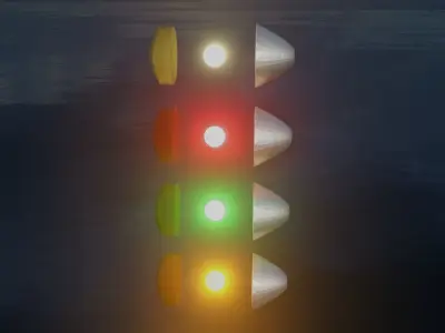 Railroad Traffic Light  Full Optics and Cabinet 3D model