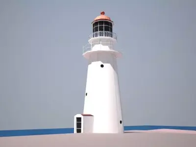 Booby Island Lighthouse Low poly Low-poly 3D model