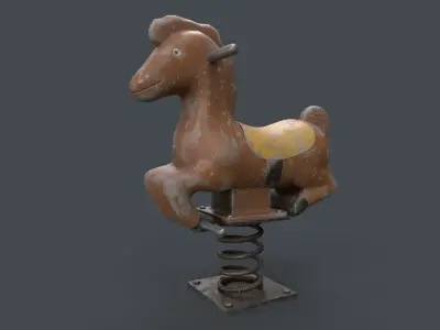 PBR Outdoor Spring Swing Playground Toy C Low-poly 3D model