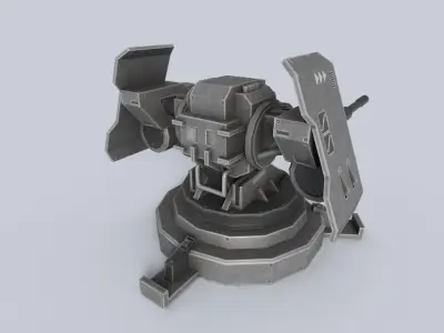 Prototype turret Low-poly 3D model by Anima-Z from CGTrader