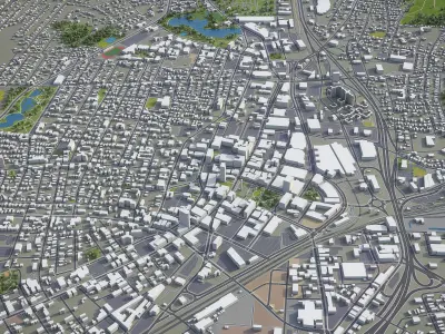 Worcester - Massachusetts  Low-poly 3D model