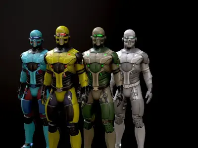 Sci-fi character 1 Low-poly 3D model