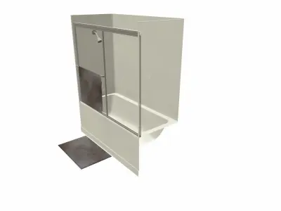 Shower Tub Low Poly Low-poly 3D model