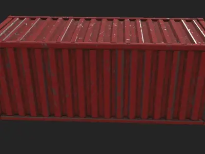 5 Shipping-Containers Free low-poly 3D model