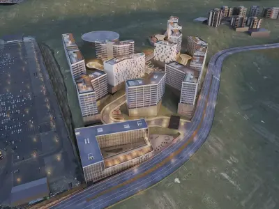 Mixed Used Masterplan Buildings 3D model