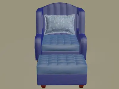 Wholes Armchair with pouf 3D model