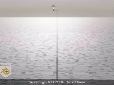 Street Light 6 F1 M1 K0 A2 7000mm Low-poly 3D model