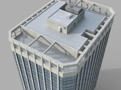 Highrise office building A Low-poly 3D model